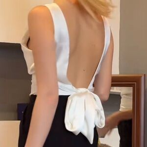 Viral Zara white satin backless top
